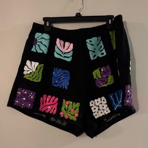 Queen of Sparkles multi flower tile Shorts